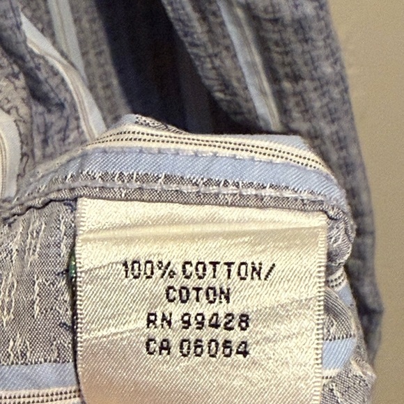 Bugatchi Men's Button Down Dress Shirt Cotton Blue White Striped Textured XL - Picture 9 of 14